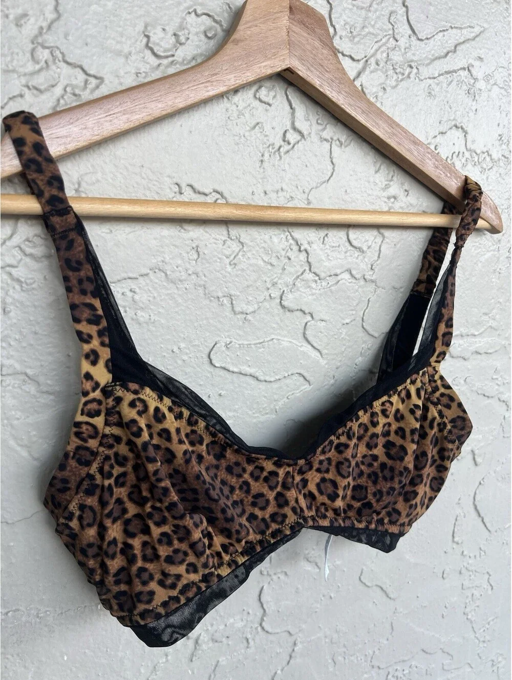 Free People intimately Erin Printed  Leopard Print Bralette, size S